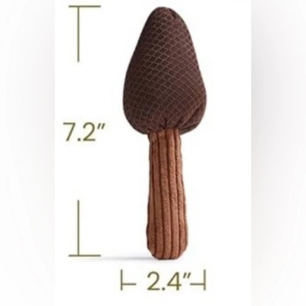 Mushroom Catnip Cat Toys, Catnip & Silvervine Chew Toy, Morel Mushroom 🍄‍🟫